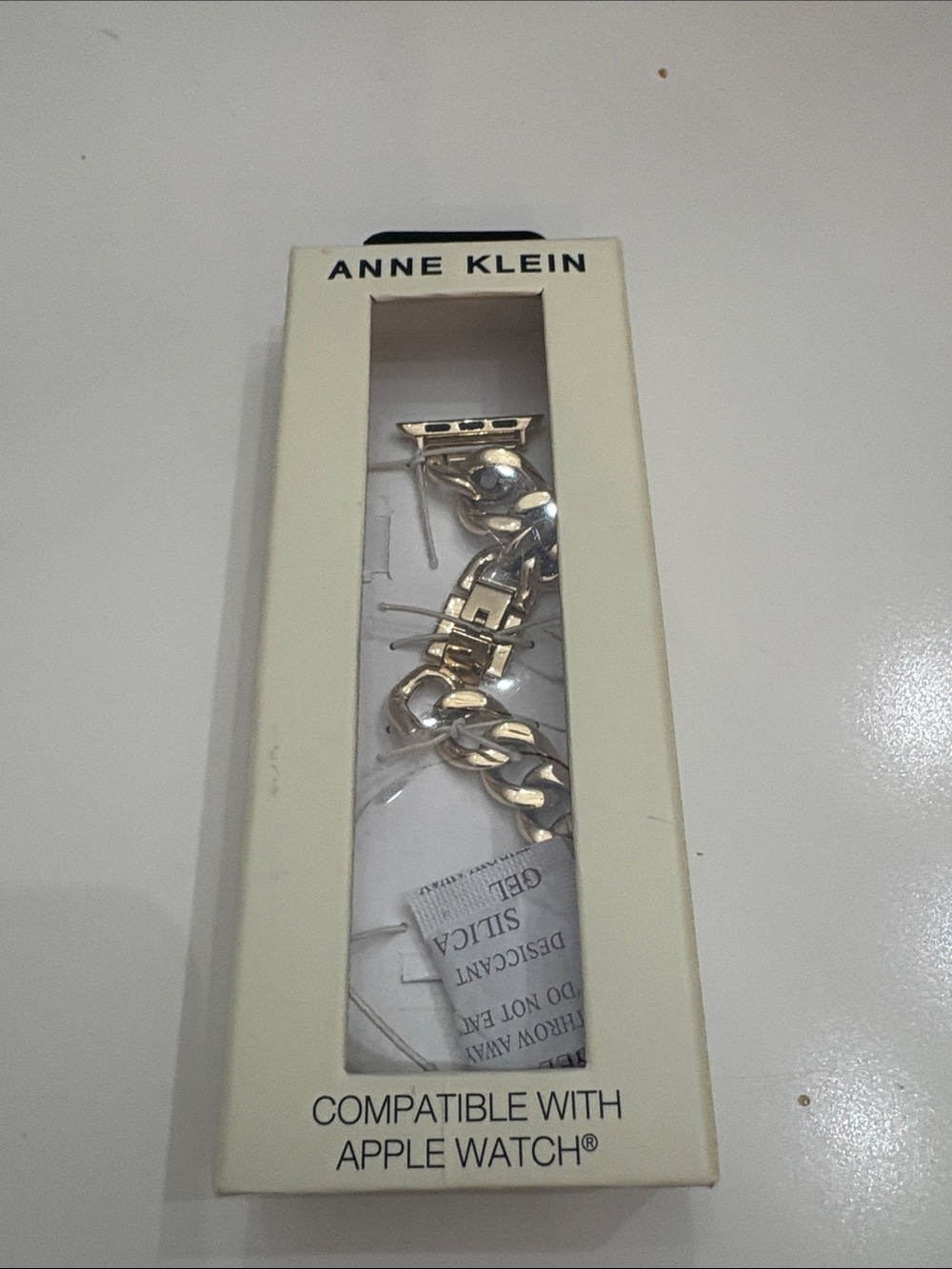 Anne Klein Gold Chain-Link Apple Watch Band. New in Box